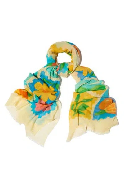 Saachi Fruit Stamp Printed Scarf In Neutral