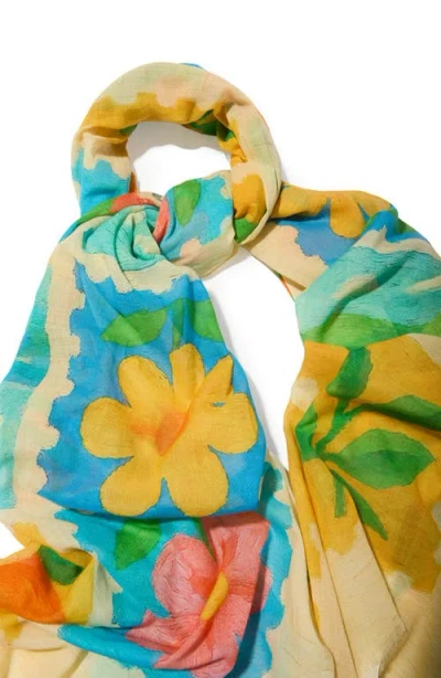 Saachi Fruit Stamp Printed Scarf In Neutral