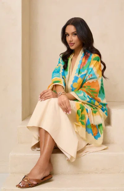 Saachi Fruit Stamp Printed Scarf In Neutral