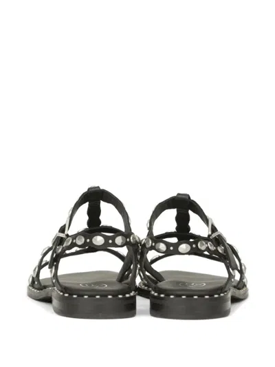 Ash Plus Stud-embellished Leather Sandals In Black