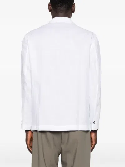 Michael Coal James Button-fastening Pocket Overshirt In White