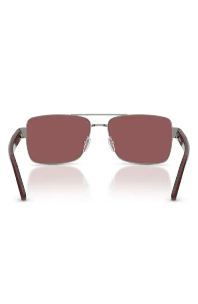 Scuderia Ferrari 59mm Rectangular Sunglasses In Metallic
