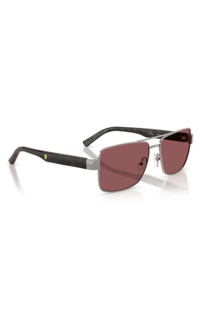 Scuderia Ferrari 59mm Rectangular Sunglasses In Metallic