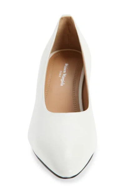 Maison Margiela Womens White H55 Pointed-toe Leather Courts Eur 40 / 7 Uk In Animal Print