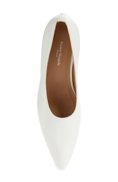 Maison Margiela Womens White H55 Pointed-toe Leather Courts Eur 40 / 7 Uk In Animal Print
