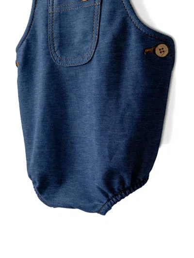 Andywawa Button-fastening Pocket Romper In Blue