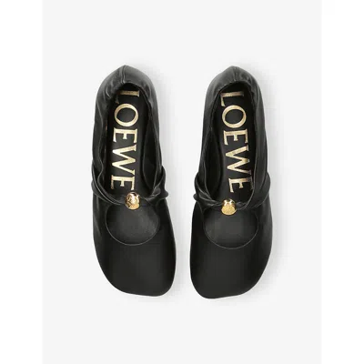 Loewe Nappa Pebble Ballet Flats In Black