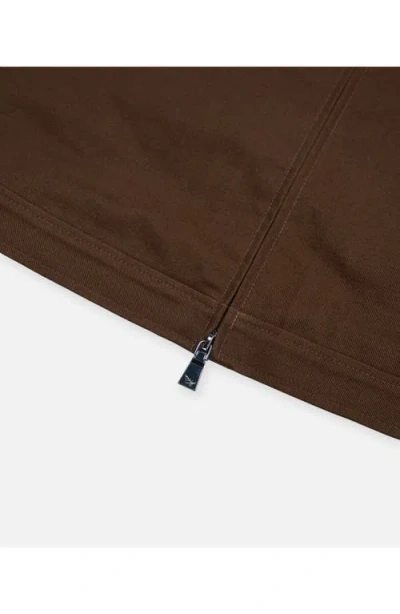 Paper Planes Script Logo Cotton Canvas Jacket In Brown