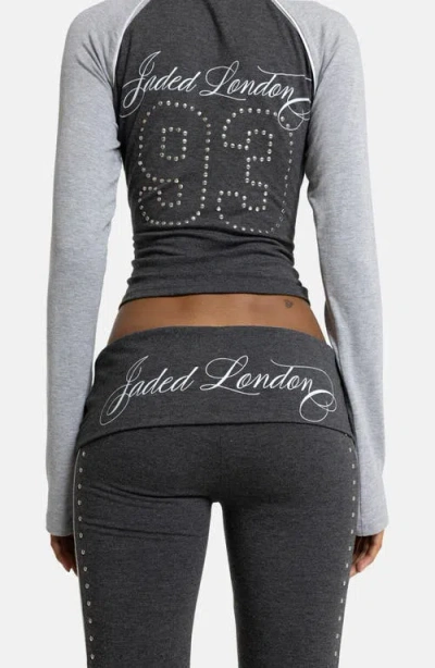 Jaded London Foldover Studded Trouser In Multi