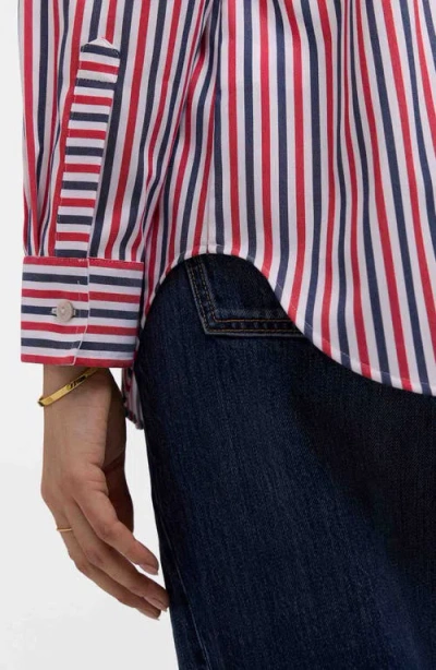 Foxcroft Stripe Boyfriend Button-up Shirt In Multi