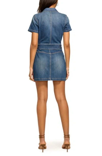 Ramy Brook Liv Button Down Denim Mini Dress In Blue