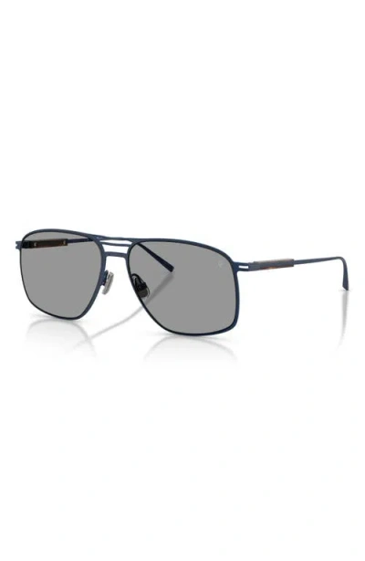 Brunello Cucinelli 56mm Rectangular Sunglasses In Gray