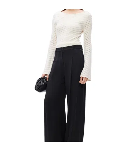 Hugo Boss Chevron-pattern Blouse In White