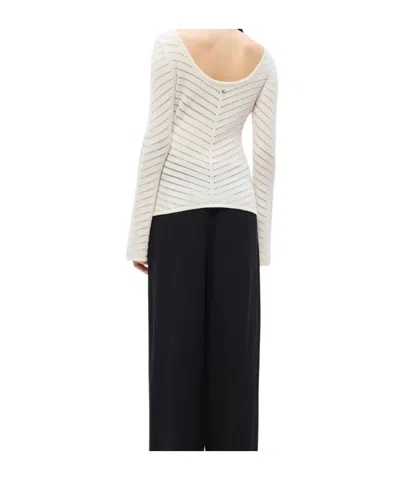 Hugo Boss Chevron-pattern Blouse In White