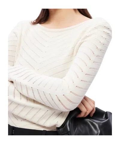 Hugo Boss Chevron-pattern Blouse In White