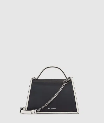 Karl Lagerfeld Signature Leather Top-handle Bag In Schwarz