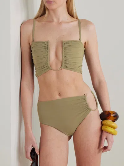 Christopher Esber Cutout Embellished Bikini Top In Multi