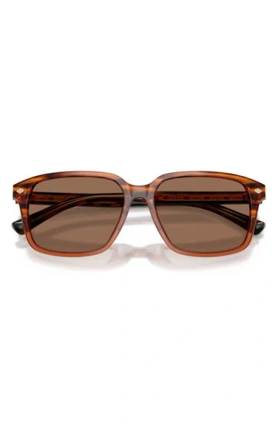 Brooks Brothers 57mm Rectangular Sunglasses In Brown