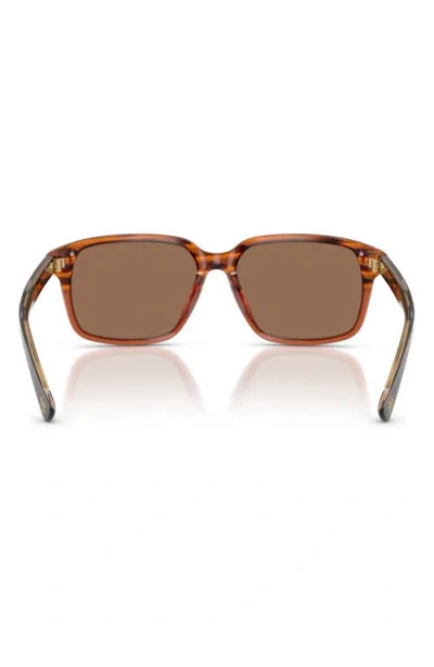 Brooks Brothers 57mm Rectangular Sunglasses In Brown