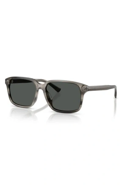 Brooks Brothers 57mm Rectangular Sunglasses In Gray