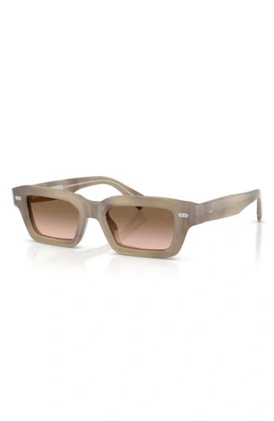 Brunello Cucinelli Marla 50mm Rectangular Sunglasses In Brown