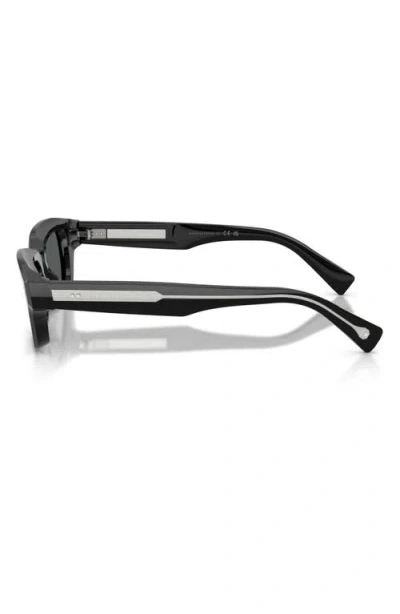Brunello Cucinelli Marla 50mm Polarized Rectangular Sunglasses In Black