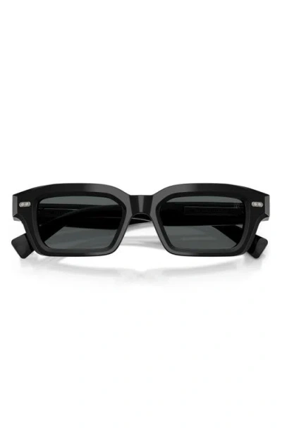 Brunello Cucinelli Marla 50mm Polarized Rectangular Sunglasses In Black