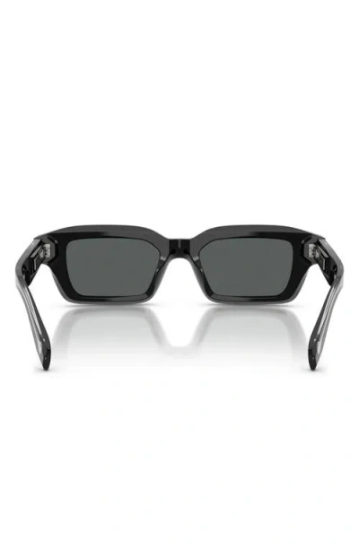 Brunello Cucinelli Marla 50mm Polarized Rectangular Sunglasses In Black