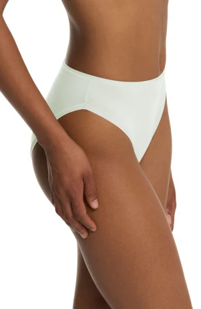 Natori Bliss Bare Cotton High Cut Briefs In White