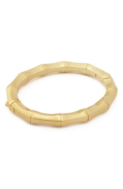 Allsaints Bamboo Texture Bangle In Gold