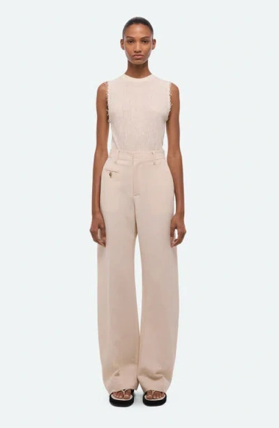 Helmut Lang Wide-leg Cotton Sailor Trousers In Brown