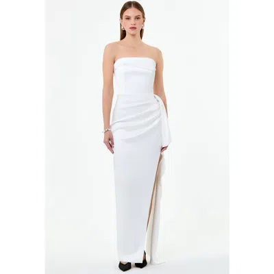 Nicholas Erelyn Strapless Draped Dress In White