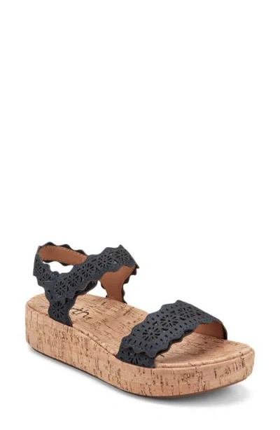 Earth ® Slata Ankle Strap Platform Sandal In Blue