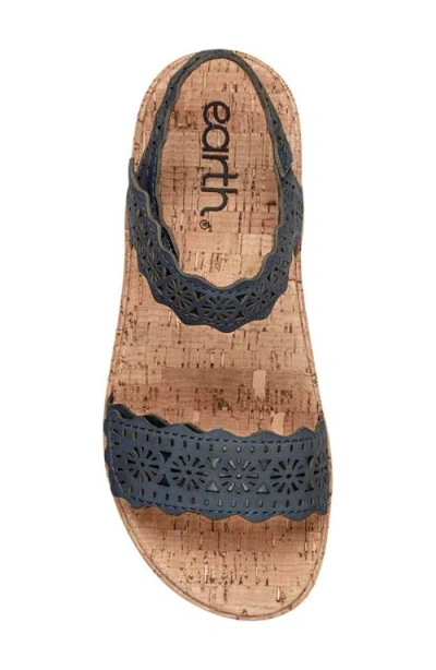 Earth ® Slata Ankle Strap Platform Sandal In Blue