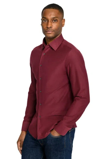 Brooklyn Brigade Solid Mapleton Luxe Cross Dyed Long Sleeve Shirt In Red