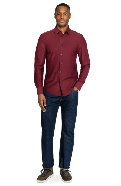 Brooklyn Brigade Solid Mapleton Luxe Cross Dyed Long Sleeve Shirt In Red