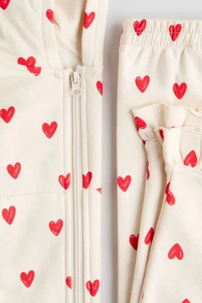 H&m 2-piece Printed Sweatshirt Set In Multi