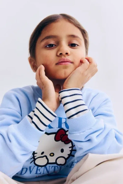 H&m Printed Sweatshirt In Blue
