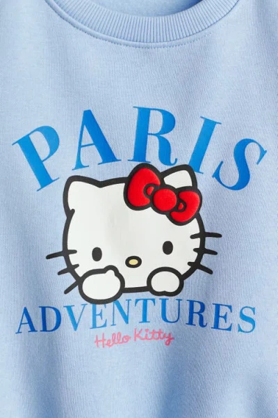 H&m Printed Sweatshirt In Blue