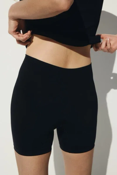 H&m 2-pack Seamless Medium Shape Bikers In Black