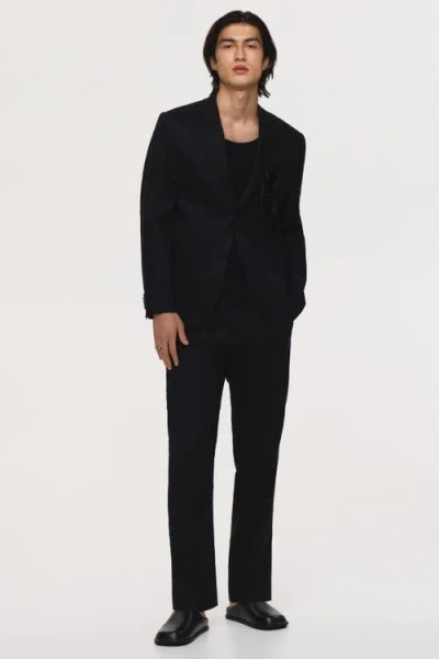 H&m Regular Fit Single-breasted Jacket In Black