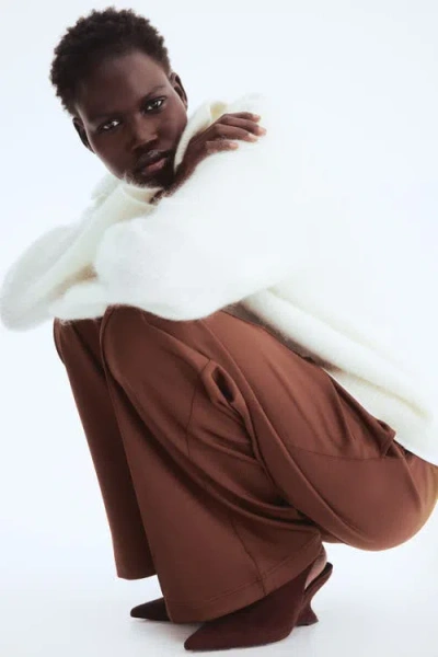 H&m Crease-front Pull-on Pants In Brown