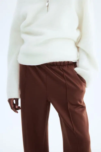 H&m Crease-front Pull-on Pants In Brown