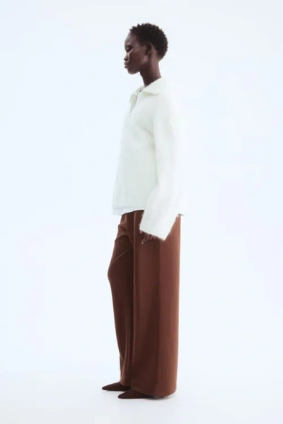 H&m Crease-front Pull-on Pants In Brown