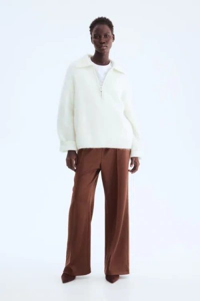 H&m Crease-front Pull-on Pants In Brown