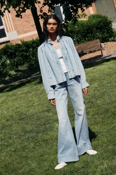 H&m Flared Regular Jeans In Blue