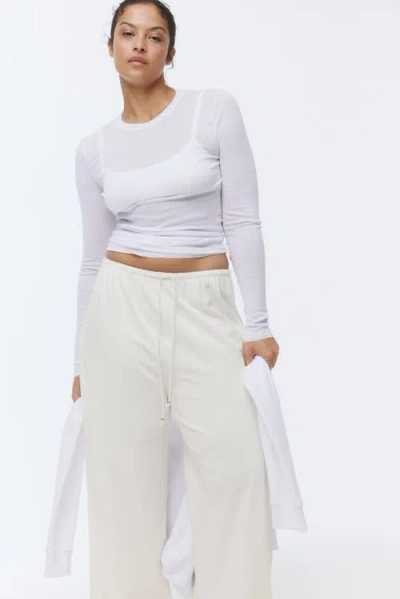 H&m Cotton Drawstring Pants In White