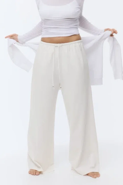 H&m Cotton Drawstring Pants In White