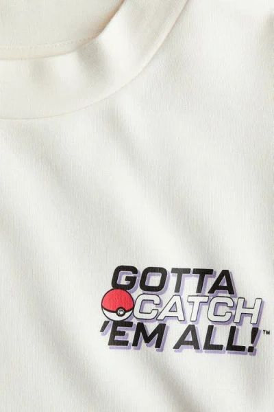 H&m Printed Sweatshirt In White