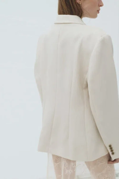 H&m Double-breasted Blazer In White